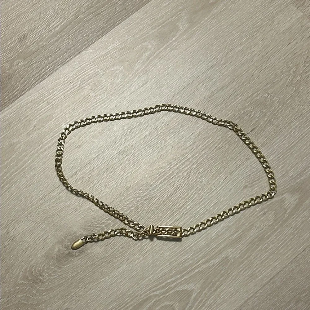 Lightweight Gold Toned Cuban Style Chain Belt
